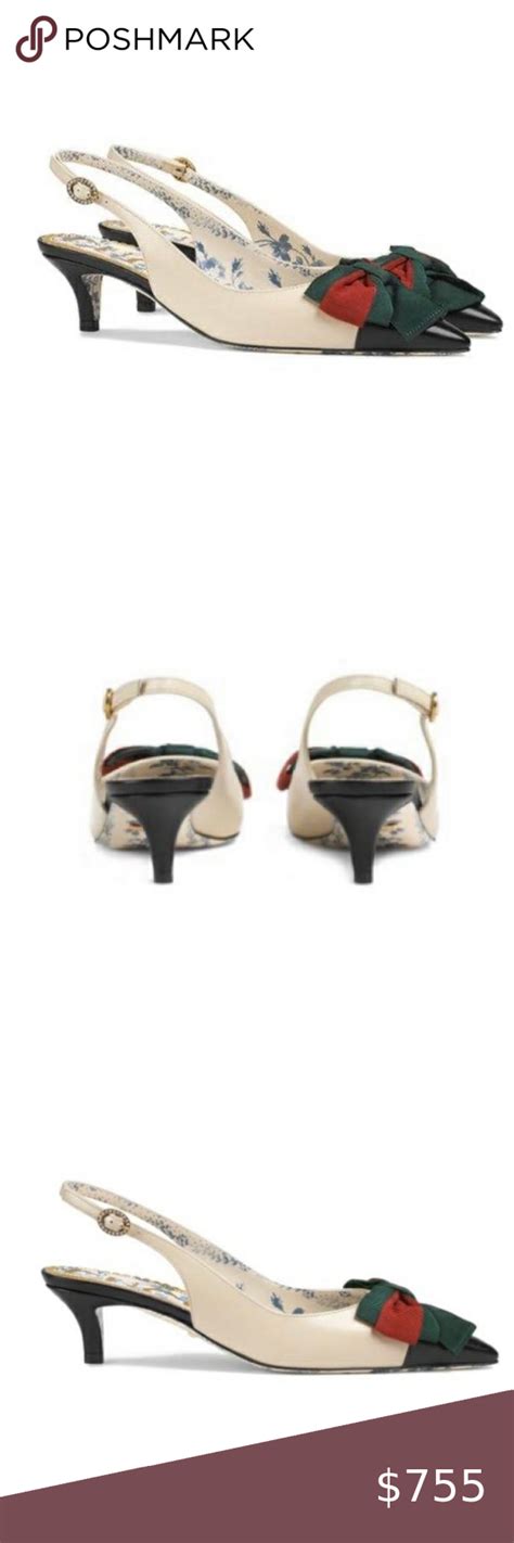 gucci sling back shoes|gucci kitten heel slingback.